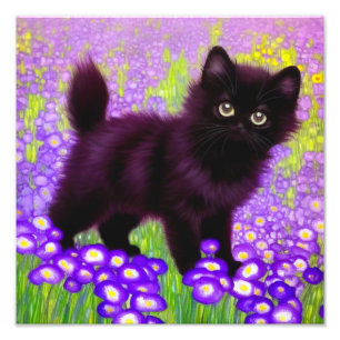 Gustav Klimt Black Kitten Photo Print