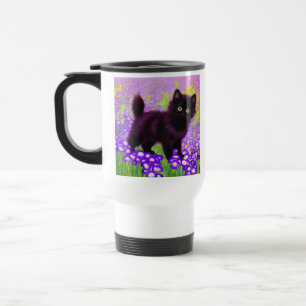 Gustav Klimt Black Kitten Travel Mug