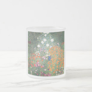 Gustav Klimt Blumengarten Frosted Glass Coffee Mug