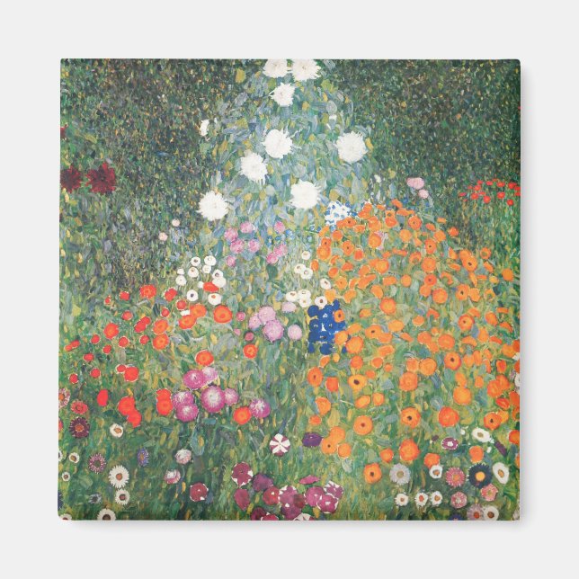 Gustav Klimt Blumengarten Magnet (Front)