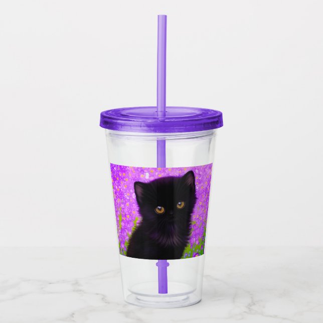 Gustav Klimt Cat Acrylic Tumbler (Front)
