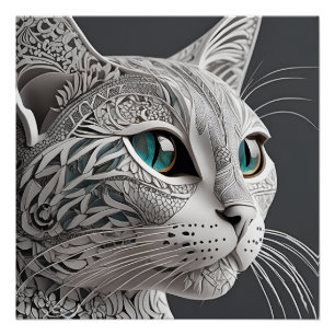 gustav klimt cat art poster