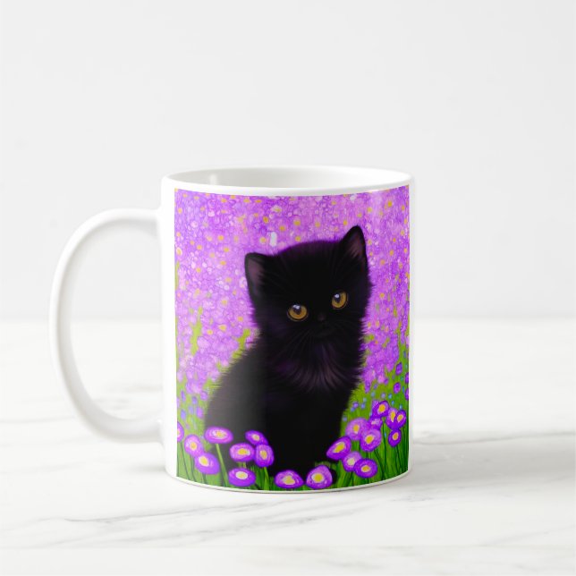 Gustav Klimt Cat Coffee Mug (Left)