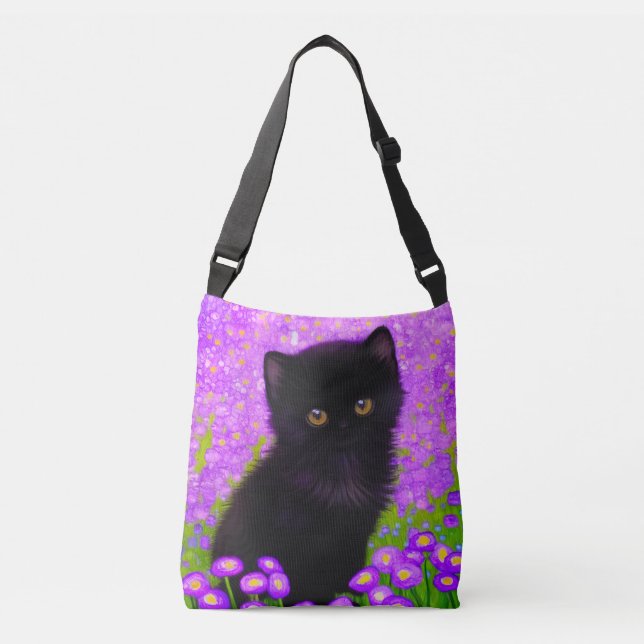 Gustav Klimt Cat Crossbody Bag (Front)