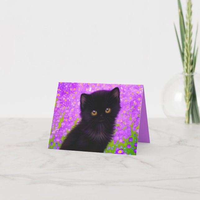 Gustav Klimt Cat Invitation (Front)