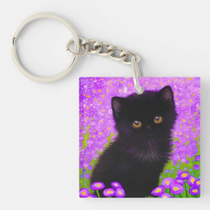 Gustav Klimt Cat Key Ring