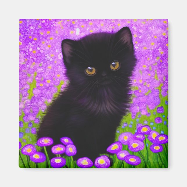 Gustav Klimt Cat Magnet (Front)
