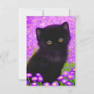 Gustav Klimt Cat RSVP Card