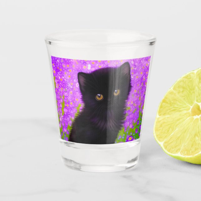 Gustav Klimt Cat Shot Glass (Front)