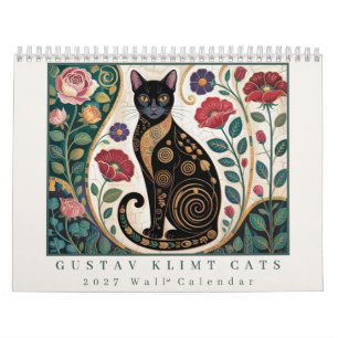 Gustav Klimt Cats 2027 Wall Calendar – Art Nouveau