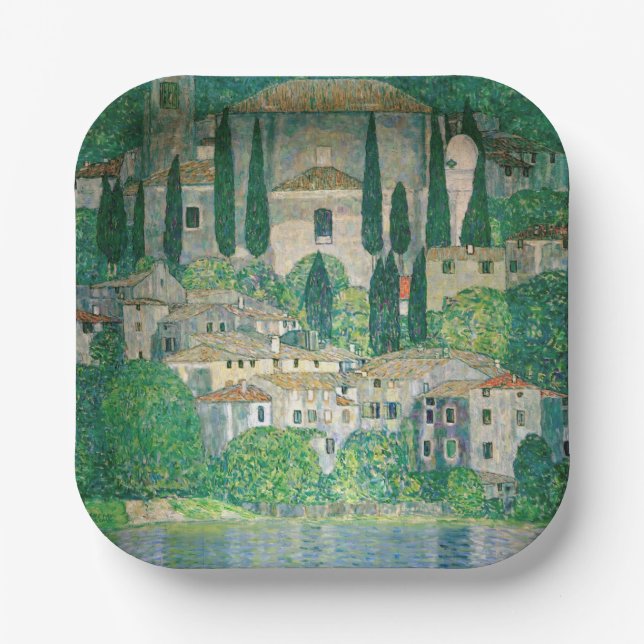 Gustav Klimt - Church in Cassone Paper Plate (Front)