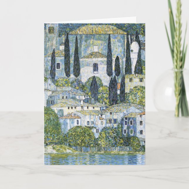  Gustav Klimt Church (Kirche) in Cassone Landscape Card (Front)