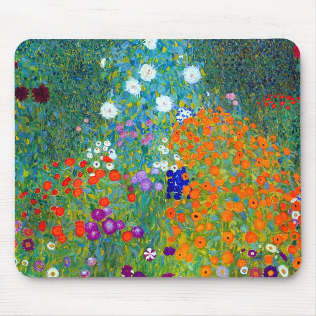 Gustav Klimt Cottage Garden Mouse Mat (Front)