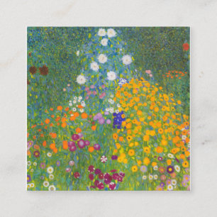 Gustav Klimt Cottage Garden Square Business Card