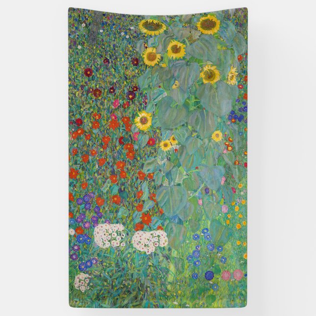 Gustav Klimt - Country Garden with Sunflowers Banner (Vertical)