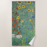 Gustav Klimt - Country Garden with Sunflowers Beach Towel<br><div class="desc">Country Garden with Sunflowers / Farm Garden with Sunflowers - Gustav Klimt in 1905-1906</div>
