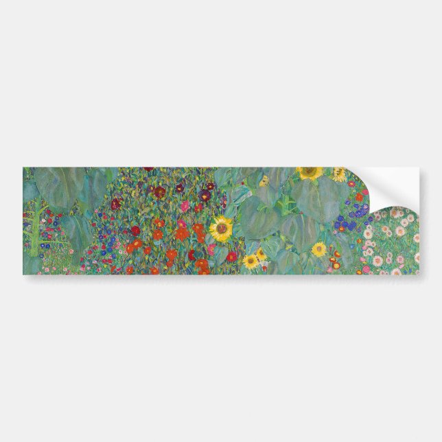 Gustav Klimt - Country Garden with Sunflowers Bumper Sticker (Front)