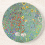 Gustav Klimt - Country Garden with Sunflowers Coaster<br><div class="desc">Country Garden with Sunflowers / Farm Garden with Sunflowers - Gustav Klimt in 1905-1906</div>