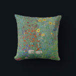 Gustav Klimt - Country Garden with Sunflowers Cushion<br><div class="desc">Country Garden with Sunflowers / Farm Garden with Sunflowers - Gustav Klimt in 1905-1906</div>