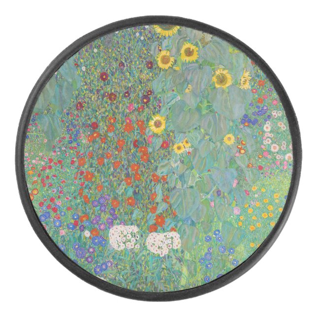 Gustav Klimt - Country Garden with Sunflowers Hockey Puck (Front)