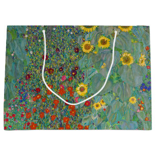 Gustav Klimt - Country Garden with Sunflowers Large Gift Bag