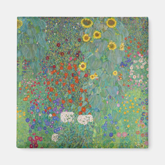 Gustav Klimt - Country Garden with Sunflowers Magnet (Front)