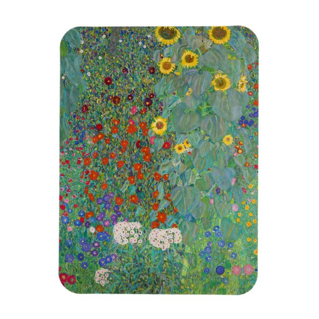 Gustav Klimt - Country Garden with Sunflowers Magnet (Vertical)