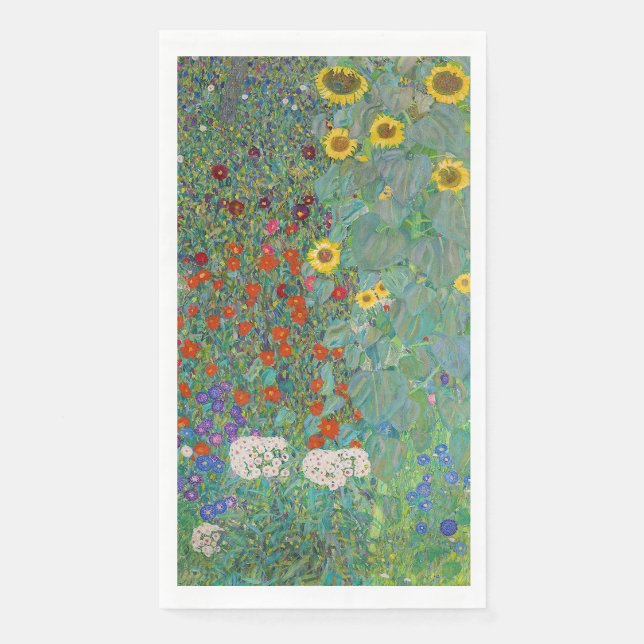 Gustav Klimt - Country Garden with Sunflowers Napkin (Front)