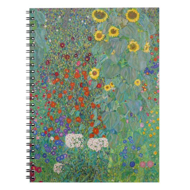 Gustav Klimt - Country Garden with Sunflowers Notebook (Front)