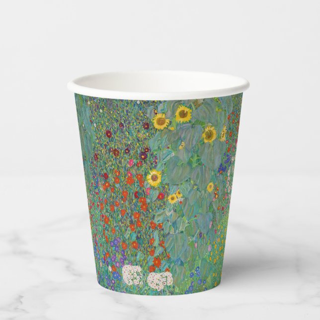 Gustav Klimt - Country Garden with Sunflowers Paper Cups (Front)