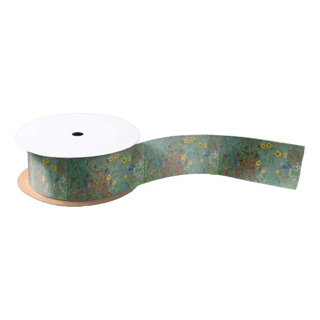 Gustav Klimt - Country Garden with Sunflowers Satin Ribbon (Spool)