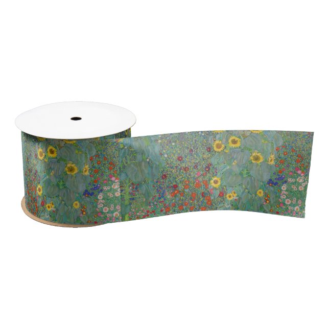 Gustav Klimt - Country Garden with Sunflowers Satin Ribbon (Spool)