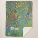 Gustav Klimt - Country Garden with Sunflowers Sherpa Blanket<br><div class="desc">Country Garden with Sunflowers / Farm Garden with Sunflowers - Gustav Klimt in 1905-1906</div>