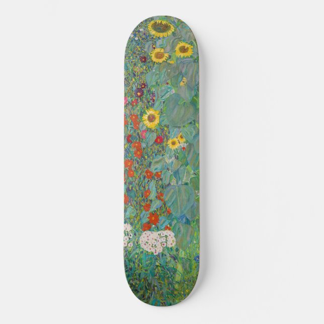 Gustav Klimt - Country Garden with Sunflowers Skateboard (Front)