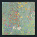 Gustav Klimt - Country Garden with Sunflowers Stone Coaster<br><div class="desc">Country Garden with Sunflowers / Farm Garden with Sunflowers - Gustav Klimt in 1905-1906</div>