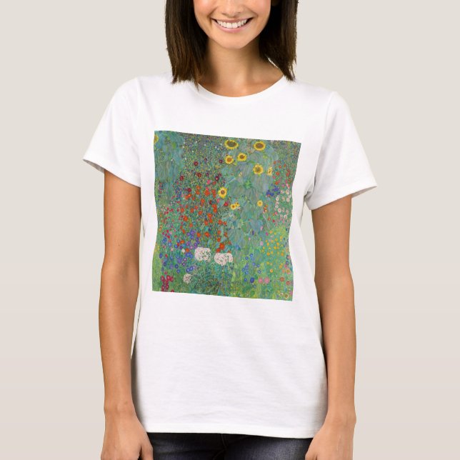 Gustav Klimt - Country Garden with Sunflowers T-Shirt (Front)