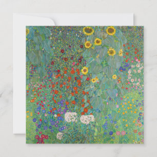 Gustav Klimt - Country Garden with Sunflowers Thank You Card