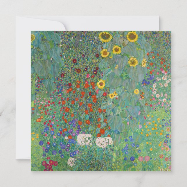 Gustav Klimt - Country Garden with Sunflowers Thank You Card (Front)