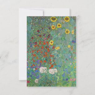 Gustav Klimt - Country Garden with Sunflowers Thank You Card