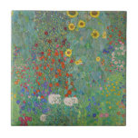 Gustav Klimt - Country Garden with Sunflowers Tile<br><div class="desc">Country Garden with Sunflowers / Farm Garden with Sunflowers - Gustav Klimt in 1905-1906</div>