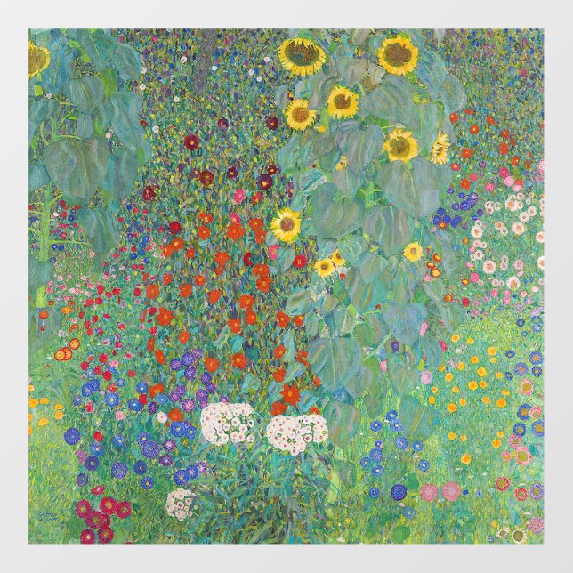 Gustav Klimt - Country Garden with Sunflowers Window Cling (Sheet)