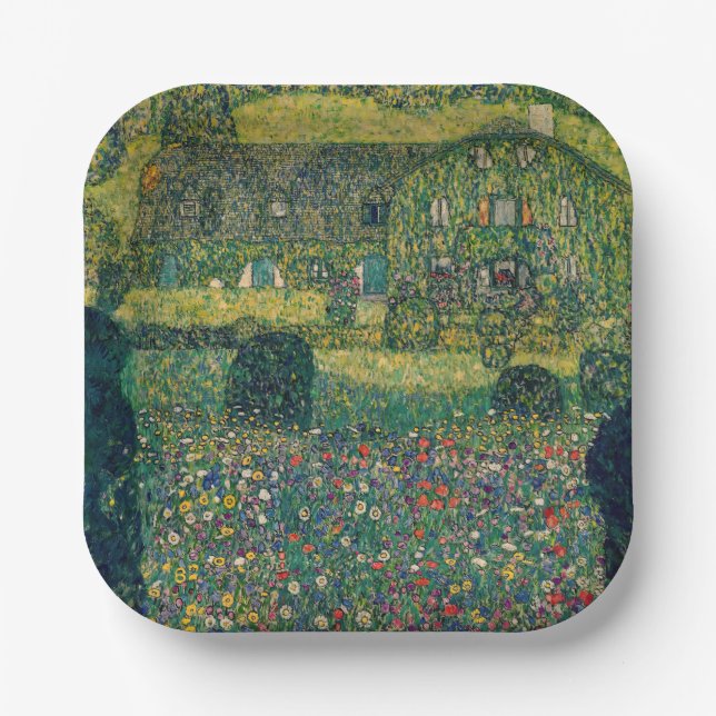 Gustav Klimt - Country House by the Attersee Paper Plate (Front)