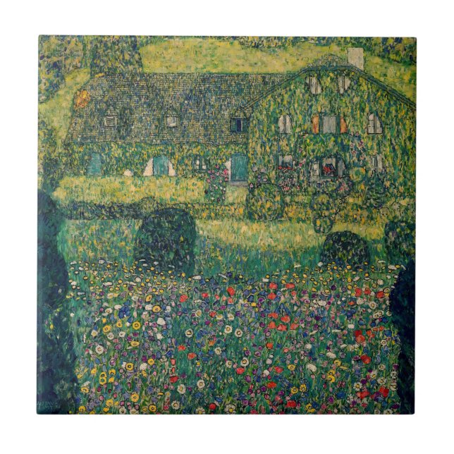 Gustav Klimt - Country House by the Attersee Tile (Front)