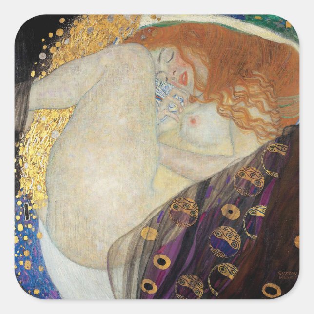 Gustav Klimt - Danae Square Sticker (Front)