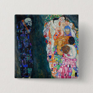 Gustav Klimt - Death and Life 15 Cm Square Badge