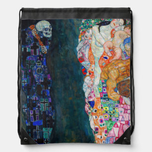 Gustav Klimt - Death and Life Drawstring Bag