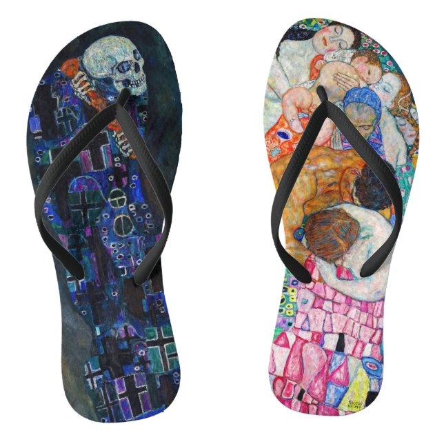 Gustav Klimt - Death and Life Flip Flops (Footbed)