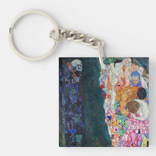 Gustav Klimt - Death and Life Key Ring (Front)