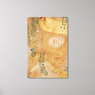Gustav Klimt Detail of Water Serpents I Canvas Print