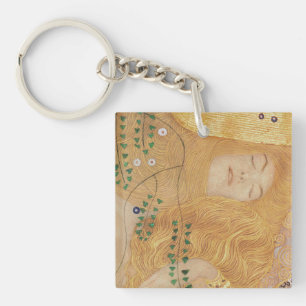 Gustav Klimt   Detail of Water Serpents I Key Ring
